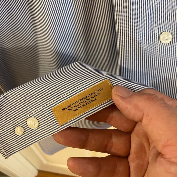 Size 19 - 37 Tall - ROUNDTREE and Yorke GOLD LABEL -NonIron Pinpoint Stripe NWOT - Picture 5 of 7